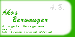 akos berwanger business card
